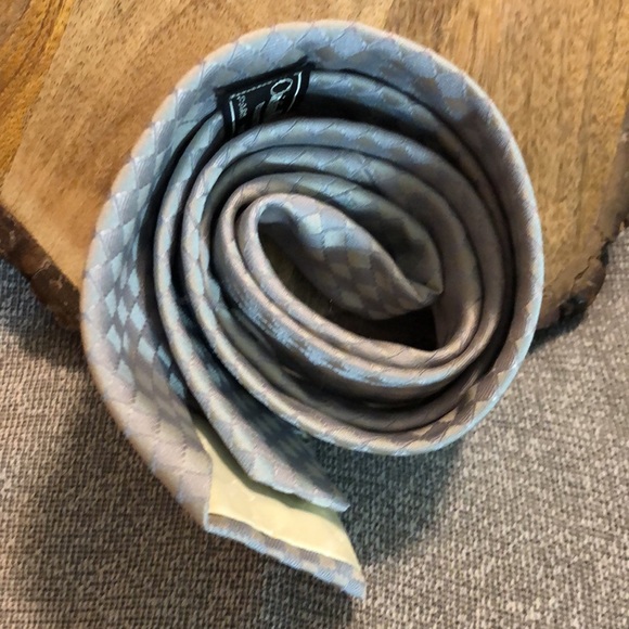 Vtg CHRISTIAN DIOR cravates LOGO Classic Luxe Paris NewYork Gray Diag Square NEW - Picture 7 of 16